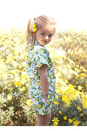 Unisex shorts with lemons and blue lizards pattern Capridea | SHORTLIMONILIMONILUCERTOLE